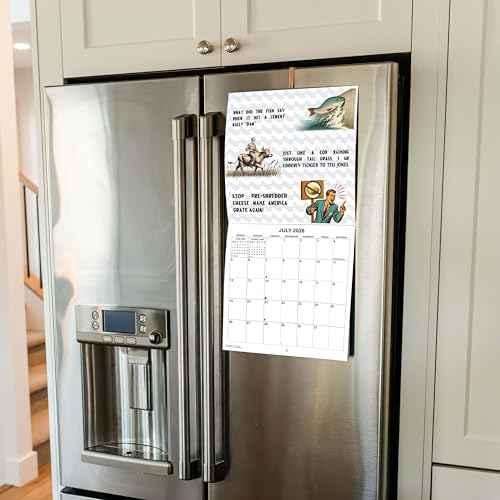 2026 Dad Jokes Monthly Wall Calendar | 12" x 24" | White Elephant or Gag Gift Funny Calendar 2025-2026