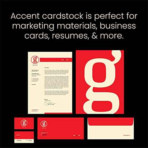 Accent Opaque Cream-Colored 8.5¡± x 11¡± Cardstock Paper, 80lb, 216gsm ? 250 Sheets (1 Ream) ? Premium Super Smooth Heavy Cardstock, Warm White Printer Paper for Ink Heavy Projects ? 121978R