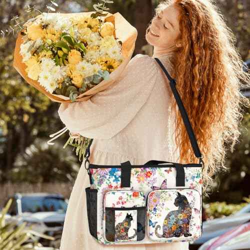 Large Waterproof Work Bag. Shoulder Bag for Work. Gift for Cat Lovers and Owners.