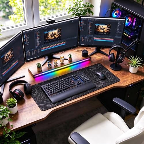 AREYLO Waterproof Large Gaming Mouse Pad, 31.5 x 15.7 Inches, Stitched Edges