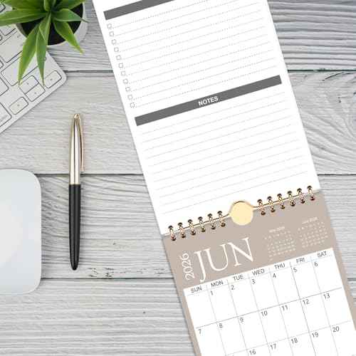 Mini Wall Calendar 2026-2027, 6x9 Inch Mini Calendar, 18 Month Small Calendar from January 2026 to June 2027, Little Notepad Calendar for Desk, Kitchen, RVs, Bulletin Board or Fridge