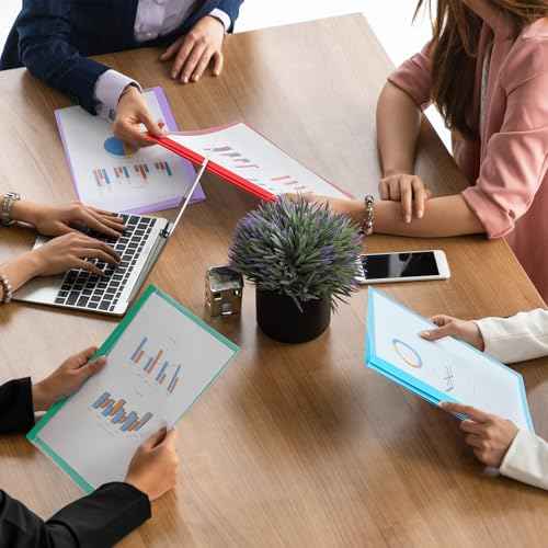 48 Pack Plastic Report Covers with 3 Prongs Presentation Folders Bulk, 100 Sheet Capacity, Clear Front Report Covers for Presentation Document Paper School Office Supplies (Colorful)