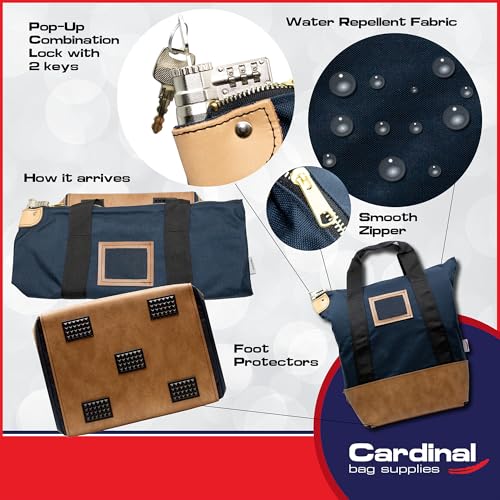 Cardinal Navy Blue Heavy Duty Courier Bag 18x18x8 Inch Locking Bag
