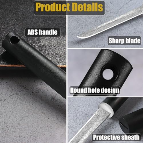 2 Pack Black & White Letter Opener Envelope Slitter with Sheath - Office & Home Use