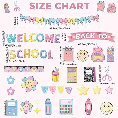Wiooffen Back to School Composition Notebook Bulletin Board Set - Classroom Decorations