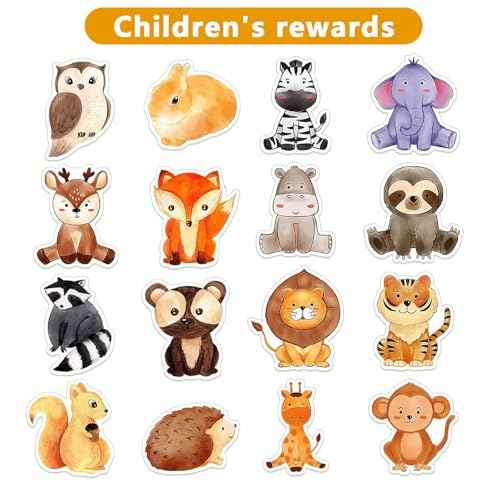 1000 PCS Forest Animal Stickers for Kids,1 Inch Reward Sticker in 16 Patterns,Teacher Supplies for Classroom,Incentive Stickers Bulk for Kid,2 Rolls Motivational Sticker for Kids (Forest Animal)