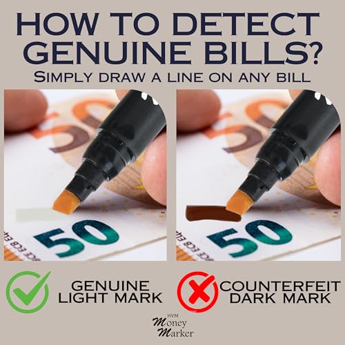 HVM 5 Pack Counterfeit Money Detector Pens - Fake Bill Detection