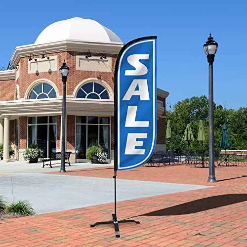 LookOurWay Feather Flag Sale Themed Complete Set with Poles and X-Stand Base, 5-Feet