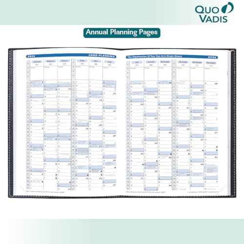 Quo Vadis 2026 Trinote - Weekly Planner - 13 Months, Dec. to Dec. - 7 x 9 3/8" - Smooth Faux Suede Texas Red Cover - Productivity Appointment Planner