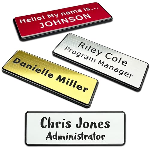 NEMOCI 1" x 3" Custom Engraved Name Badges, Personalized Name Tags – 1"x3"