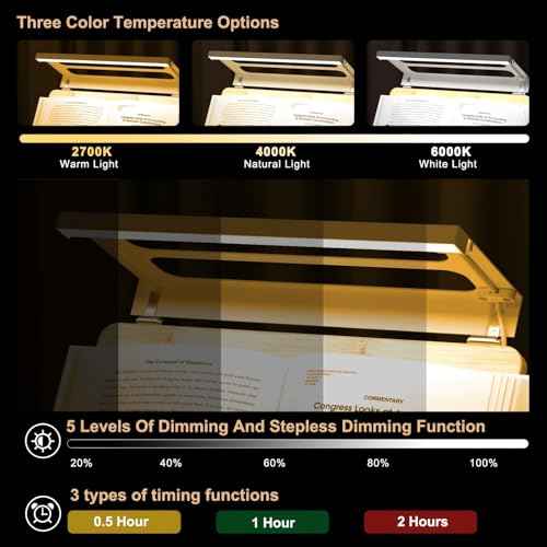 Boyanda Book Stand for Reading ? Adjustable & Foldable Book Holder with High CRI 90+ No-Flicker, Eye-Caring LED Light | Anti-Blue Light & Anti-Glare | Hands-Free for Textbooks, Bibles, and Study