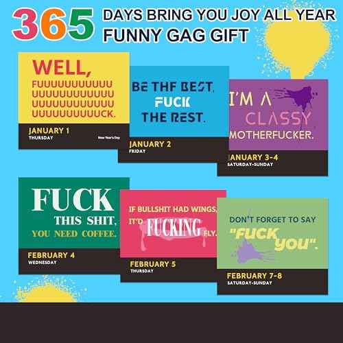 A F*cking 2026 Calendar - Funny 2026 Desk Calendar, A Daily Dose of Zero F*cks, January to December 2026, 4.9''x4.5'', Funny 365 Daily Calendar, White Elephant Gag Gift for Adults