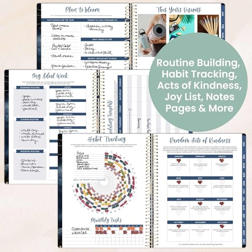 bloom daily planners 2026 Planner (January to December) - 8.5¡± x 11¡± Weekly & Monthly Dated Agenda Organizer Book with Stickers & Tabs - Flexible Soft Cover - Midnight Sky