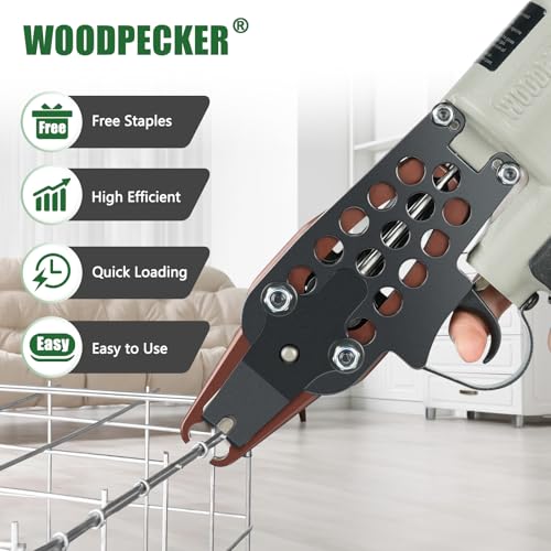 Woodpecker C-7EA 15 Gauge Pneumatic Hog Ring Gun Kit with 1000 Staples