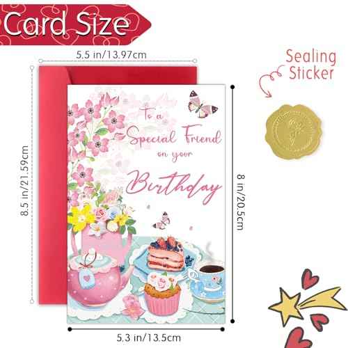 Best Friend Birthday Card for Women, Funny Birthday Cards for Friend Sister Bestie, Cute Bday Gifts for Mom