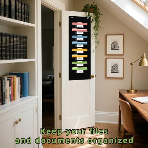 ANCOMEDO 8 Pockets File Storage Pocket Chart - Wall Organizer for Office & Classroom