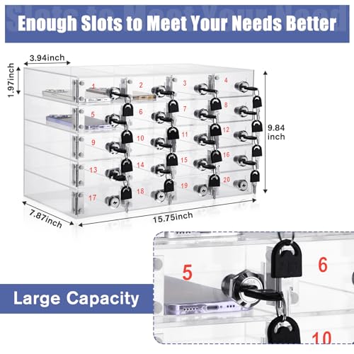 Layhit 20 Slots Cell Phone Locker Box for Classroom School Office