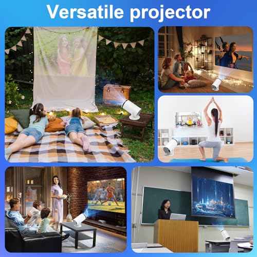 Mini Smart Vision Beam Projector, with Build In APP, Wifi 6 and Bluetooth 5.0, 720P, 1.2-4M Projection Distance ,40"-130" Projector Size, Portable, for Home, Party, Kids
