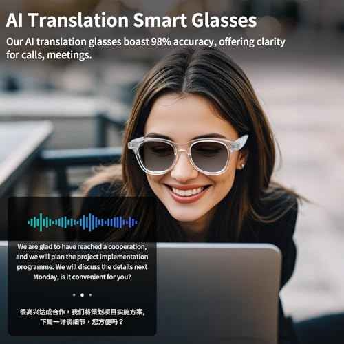 AI Translation Smart Glasses for Men & Women, Color-Changing Lenses, Real-Time Translation Glasses (160+Languages),Photo Translation£¬No Subscription,Bluetooth 6.0 Audio Eyeglasses for Business Travel