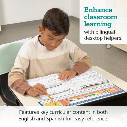 Really Good Stuff Dual Language Desktop Helpers Set of 24 - Spanish & English, Grades 3+