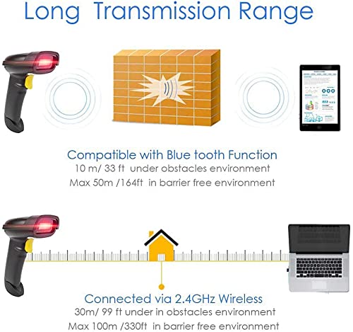 NETUM NT-1228BL 2D Barcode Scanner Wireless Bluetooth USB Handheld for QR Data Matrix