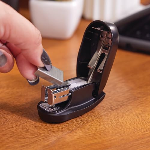 Swingline Tot Mini Stapler Black, 12 Sheet Capacity, Jam-Free, Includes 1000 Staples & Built-In Remover
