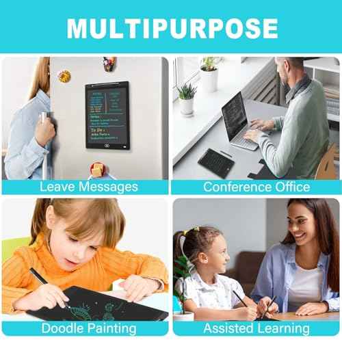 Magnetic Dry Erase Board for Fridge, 9.8¡±¡¿6.7¡± Small LCD Writing Tablet Blackboard Grocery to Do List Magnet Pad Black White Whiteboard Adult Chore Chart Refrigerator Digital Notepad Message Center
