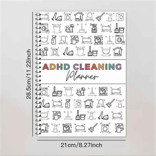 Adhd Cleaning Plan Schedule,Cleaning Organizing Planner Notbook, Daily Weekly Monthly Checklist for Home Custom Adjustable Clean Up Household Chores Sheet