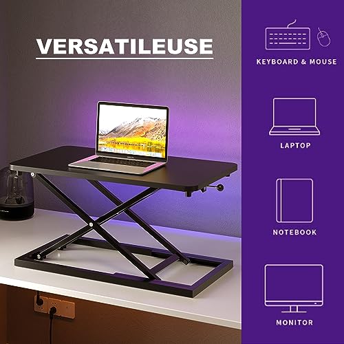 Decoholic Single 24 inch Scissors Lift Keyboard and Mouse Riser, Height Adjustable Standing Desk Converter for Ergonomic Sit Stand Workstations£¬suitable to hold large/small items (24inch, Black)