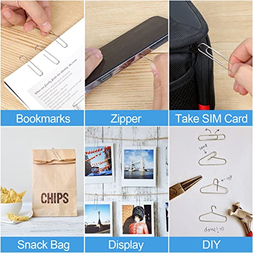 Joyberg 280 Pcs 2-Inch Large Stainless Steel Paper Clips, Silver Office Clips