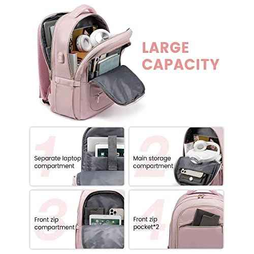LOVEVOOK Laptop Backpack for Women, Slim Business Laptops Bag with Separate Computer Compartment Stylish Daypack for College Work Travel, Fits 15.6" Laptop