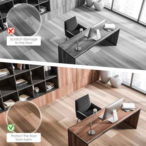 Clear PVC Office Chair Mat - Stronger & Durable Desk Chair Mat for Hardwood Floor, Non-Slip Floor Protector for Office Chair Casters, Desk Mat for Desk (Clear for Hardwood, 30X48IN Rectang)
