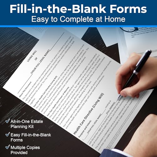 Zastic 4-in-1 Estate Planning Kit: Last Will, Living Will, Power of Attorney