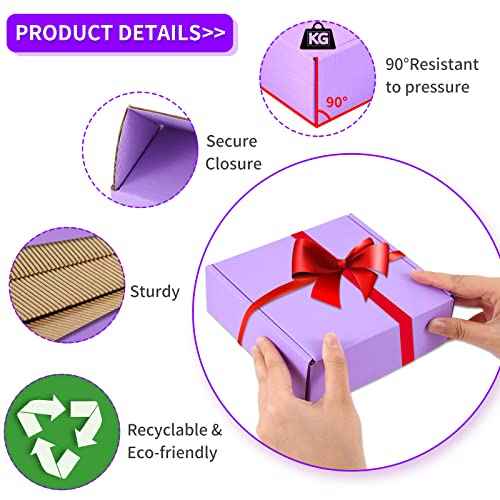 25 Pack Small Shipping Boxes Purple Corrugated Cardboard Box 9x6x3 inches£¬Corrugated Box for Packaging Small Business,Mailing Packing Literature Mailer,Shipping Gift Boxes