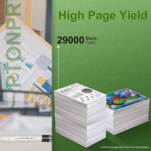 TN514K TN514 Toner Cartridge Black A9E8130 High Yield Replacement for Konica Minolta TN-514 BizHub C458 C558 C658 C258 C308 C368 Printers (1-Pack)