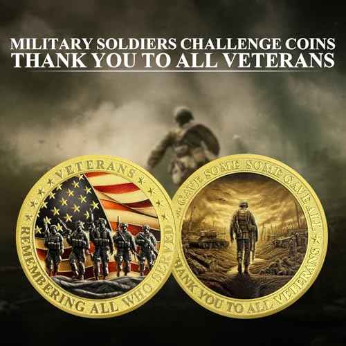 BHealthLife 24Pcs Military Soldiers Challenge Coins Veterans Coins Honoring All Who Served Bulk Pack Appreciation Gifts - Thank You to All Veterans