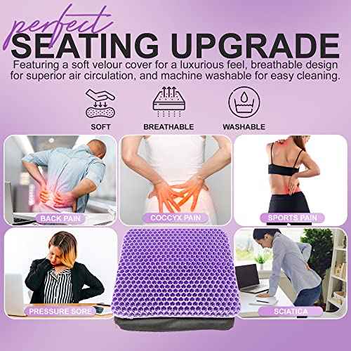 Bulletproof Gel Seat Cushion | Ultra Soft Large Cushion with Cooling Gel Pad & Padded Cover | Orthopedic Cushion for Pressure Relief and Sitting Sores | Seat Cushion for Seniors, Car & Office