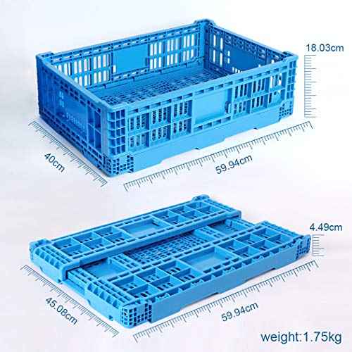 Collapsible Storage Bin Containe£¬43 Liter Transfer box,crate Transit storage of various items (23.6" L x 15.7" W x 7.1" H)