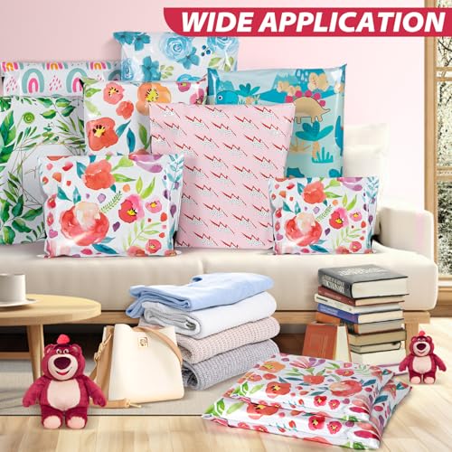 Floral 10x13 Poly Mailers - 100pcs Self-Seal Shipping Bags for Small Business