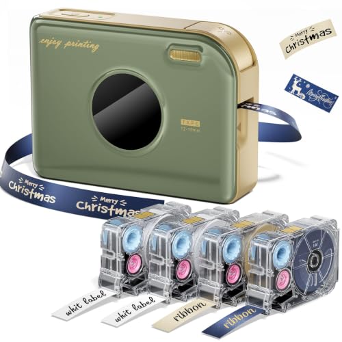 Phomemo A30 Bluetooth Wireless Portable Label Printer - Retro Green, 1 Printer + 4 Tapes
