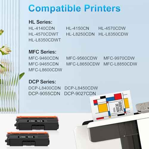 Compatible Toner Cartridge Replacement for Brother TN336 TN315 TN336BK TN315BK for HL-L8350CDW HL-4150CDN HL-L8350CDWT MFC-L8850CDW MFC-9970CDW DCP-L8400CDN Printer (Black, 2-Pack)