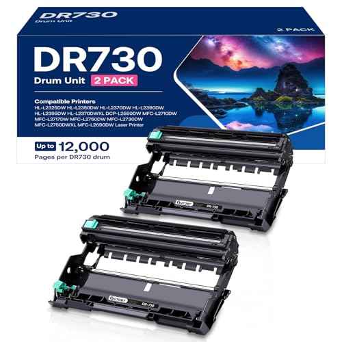 DR730 Drum Unit Replacement for Brother DR-730 DR730 DR 730 Compatible with HL-L2395DW HL-L2370DW HL-L2350DW HL-L2390DW MFC-L2710DW MFC-L2750DW DCP-L2550DW Printer(2 Drum, NOT Toner)