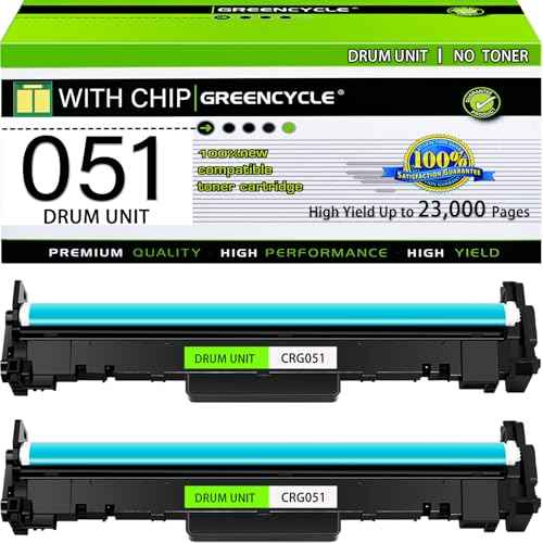 greencycle 2Pack 051 Drum 2170C001 Compatible Replacement for Canon 051 Imaging Drum CRG051 Drum Unit Kit use for imageClass Pro LBP162dw MF264dw MF267dw MF269dw LBP160 MF260 Printer(2-Pack)
