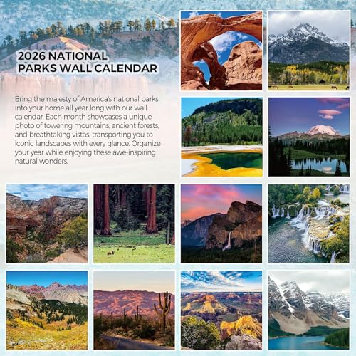 National Parks Wall Calendar 2026-2027 - 18-Month Landscape Planner with Stickers, 12x24 Opened