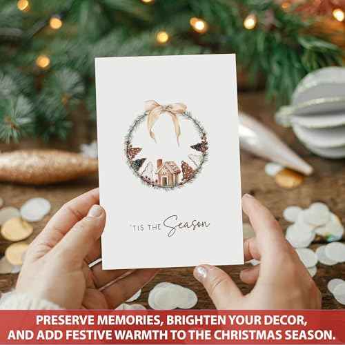 AUDREE Christmas Cards With Envelopes & Matching Stickers (20 Pack 4"x6") - Assortment Boxed Holiday Cards - Thoughtful Gift Idea for Friends and Family - Perfect for Happy Holidays Card, Xmas Card