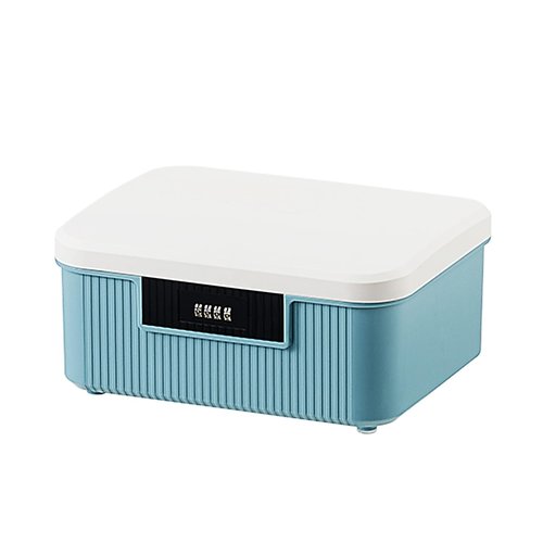Lockable Storage Container Bin, 9L/2.3 Gallon Capacity Combination Lockable Storage Box Plastic Storage Trunk with Lock for Office Locker/School/Home Item Organizer (Blue)