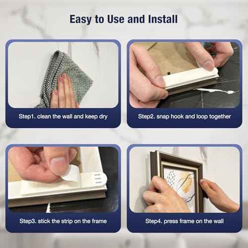 20 Pairs Picture Hanging Strips - Heavy Duty Large Adhesive Mounting Sticky Hanger,Refill Hook and Loop Wall Strips,Easy to Use,Removable for Home Decor Poster & Frames,No Nails Damage Free