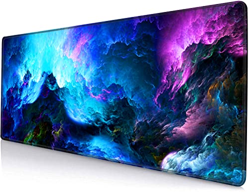 SANWUMIAN 15 Dazzling Galaxy Large Gaming Mouse Pad 31.5x11.8 Inch Non-Slip Desk Mat