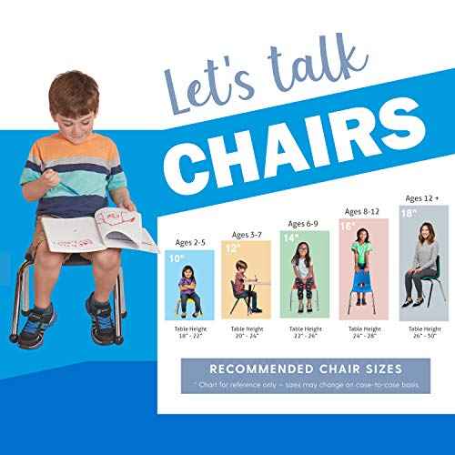 FDP 16" School Stack Chair, Stacking Student Seat with Chromed Steel Legs and Ball Glides; For In-Home Learning or Classroom - Black (6-Pack), 10367-BK