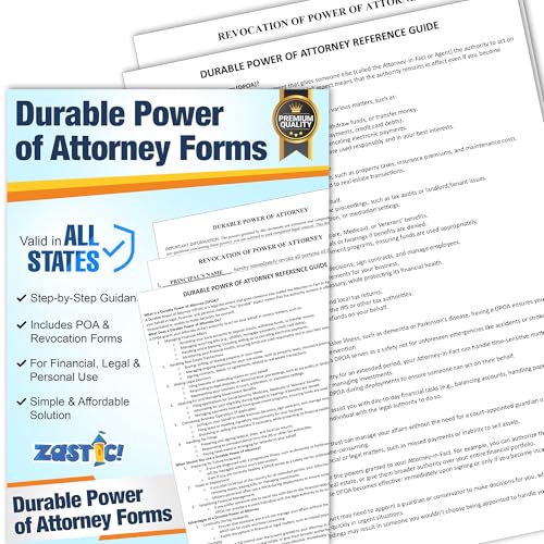 Durable Power of Attorney Kit - 3 Blank POA Forms + Guides & Envelopes
